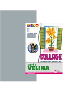 Busta di carta velina 24fg 50x76cm argento DECO 05323 DECO CARTA CRESPA-VELINA