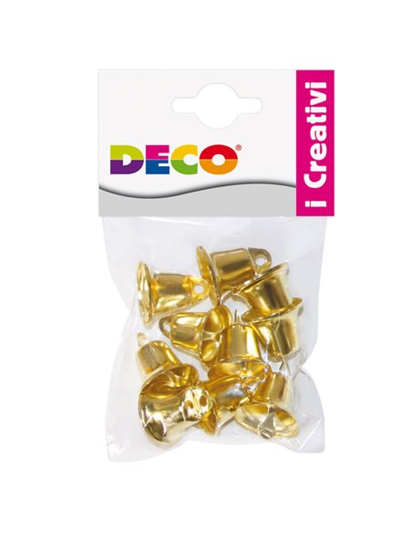 Busta 10 campanellini dim. 22mm in metallo color oro 11491 DECO 11491 DECO ACCESSORI DIDATTICI E LAVORI MANUALI