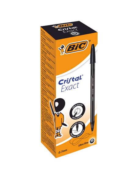 Scatola 20 penna sfera con cappuccio Cristal® Exact 0.7mm nero BIC® 992603 BIC CON CAPPUCCIO