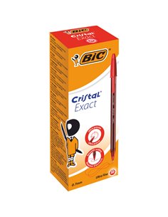 Scatola 20 penna sfera con cappuccio Cristal® Exact 0.7mm rosso BIC® 992604