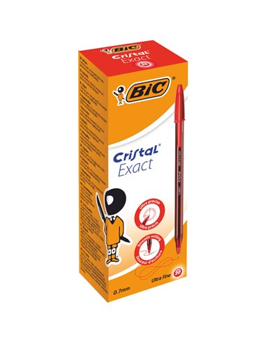 Scatola 20 penna sfera con cappuccio Cristal® Exact 0.7mm rosso BIC® 992604