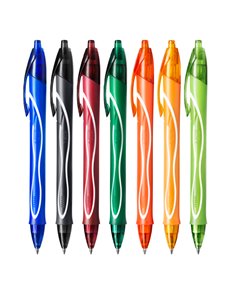 Box 30 penne sfera scatto 10 colori assortiti Gelocity quick dry BIC® 999460 BIC A SCATTO 2