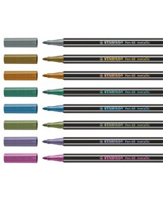 Scatola metallo da 8 pz. Pen 68 metallic Stabilo 6808/8-32 STABILO A BASE D'ACQUA 2