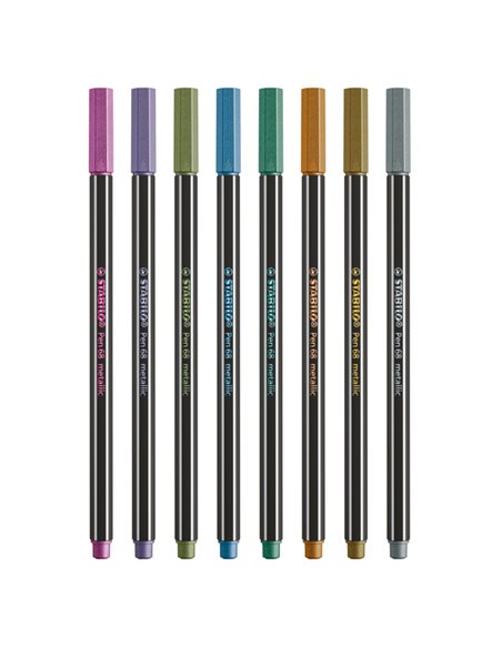 Scatola metallo da 8 pz. Pen 68 metallic Stabilo 6808/8-32 STABILO A BASE D'ACQUA