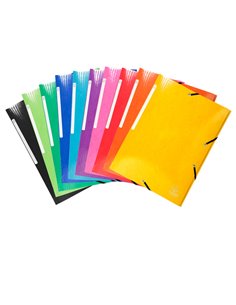 Cartelle 3 L c/elastici Iderama A4 col ass. Exacompta 55829E EXACOMPTA CARTELLE CON ELASTICO