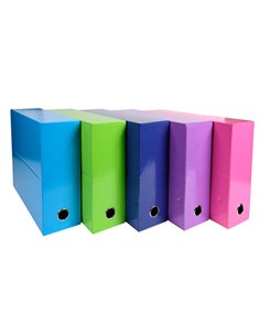 Scatola progetto Iderama 5 colori assortiti tenui D90 Exacompta 89929E EXACOMPTA SCATOLE PROGETTO CON ELASTICO