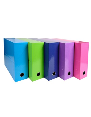 Scatola progetto Iderama 5 colori assortiti tenui D90 Exacompta 89929E EXACOMPTA SCATOLE PROGETTO CON ELASTICO