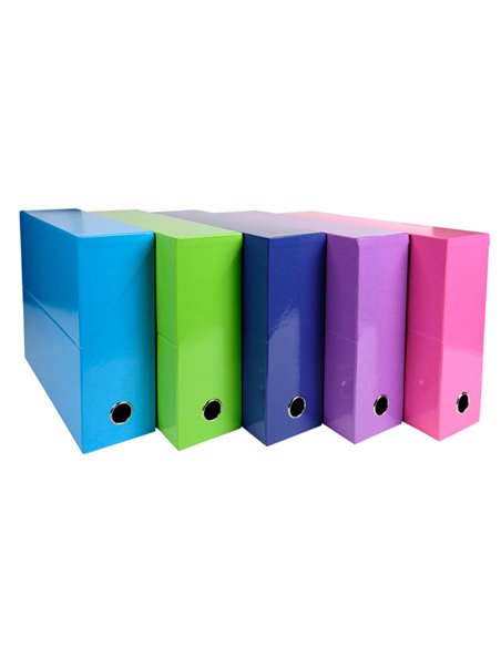 Scatola progetto Iderama 5 colori assortiti tenui D90 Exacompta 89929E EXACOMPTA SCATOLE PROGETTO CON ELASTICO