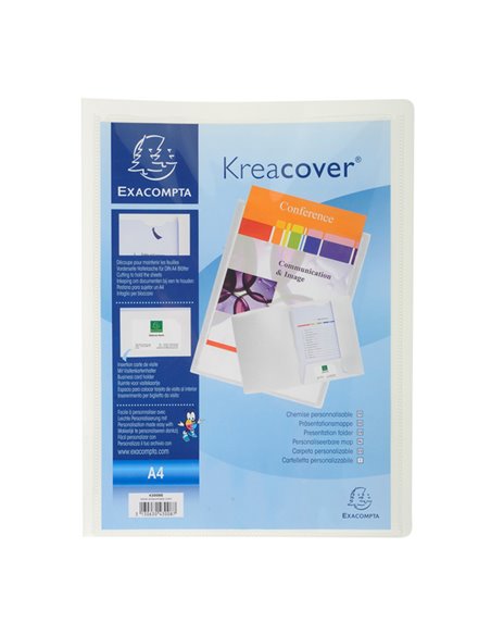 Cartella di presentazione in PP 2 alette col.ass. Kreacover A4 Exacompta 43500E EXACOMPTA CARTELLINE A TRE LEMBI PLASTICA