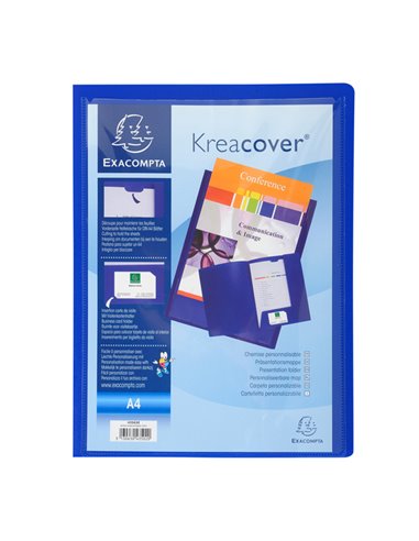 Cartella di presentazione in PP 2 alette col.ass. Kreacover A4 Exacompta 43500E EXACOMPTA CARTELLINE A TRE LEMBI PLASTICA