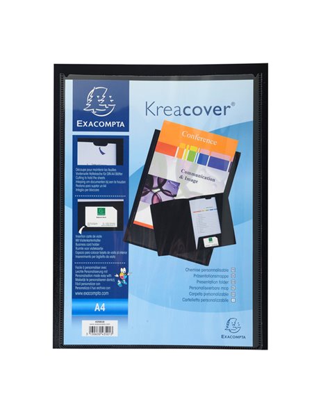 Cartella di presentazione in PP 2 alette col.ass. Kreacover A4 Exacompta 43500E EXACOMPTA CARTELLINE A TRE LEMBI PLASTICA