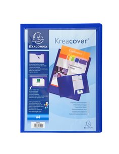 Cartella di presentazione in PP 2 alette blu. Kreacover A4 Exacompta 43502E EXACOMPTA CARTELLINE A TRE LEMBI PLASTICA