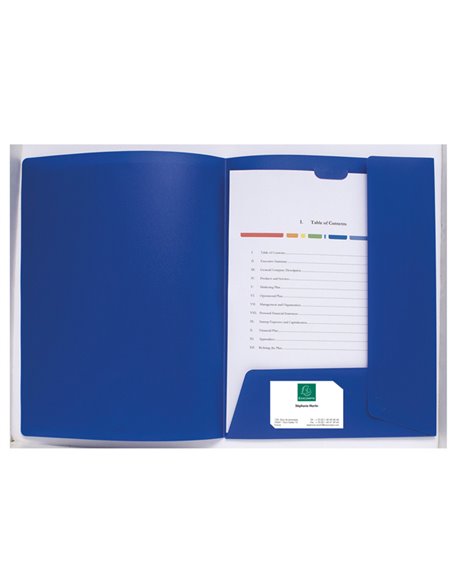 Cartella di presentazione in PP 2 alette blu. Kreacover A4 Exacompta 43502E EXACOMPTA CARTELLINE A TRE LEMBI PLASTICA
