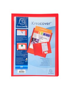 Cartella di presentazione in PP 2 alette rosso Kreacover A4 Exacompta 43503E EXACOMPTA CARTELLINE A TRE LEMBI PLASTICA