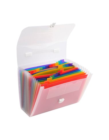 Classificatore valigetta c/maniglia cristallo 33x29 cm - 24 tasche Exacompta 55698E EXACOMPTA CLASSIFICATORI