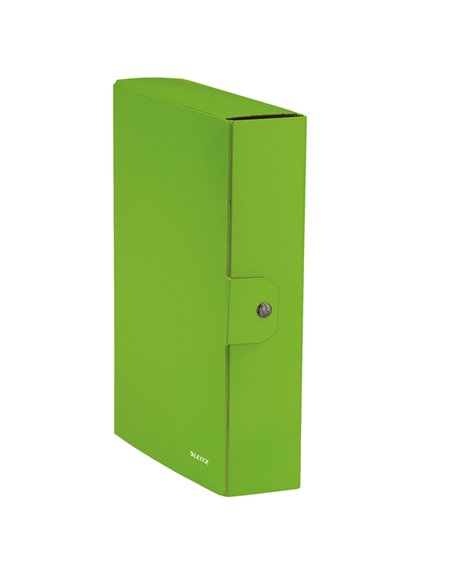 Scatola progetto WOW dorso 8cm verde lime LEITZ 39670054 LEITZ SCATOLE ARCHIVIO CON BOTTONE