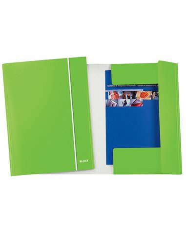 Cartellina c/elastico WOW verde lime 25X35cm 39830054 LEITZ CARTELLE CON ELASTICO