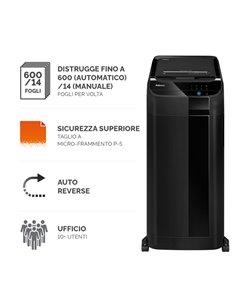 Distruggidocumenti a microframmenti AutoMax 600M Fellowes 4657401 FELLOWES A FRAMMENTI E MICROFRAMMENTI 2
