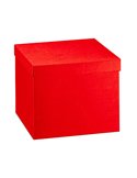 Scatola c/coperchio 30x30x24cm seta rosso Scotton 13697C