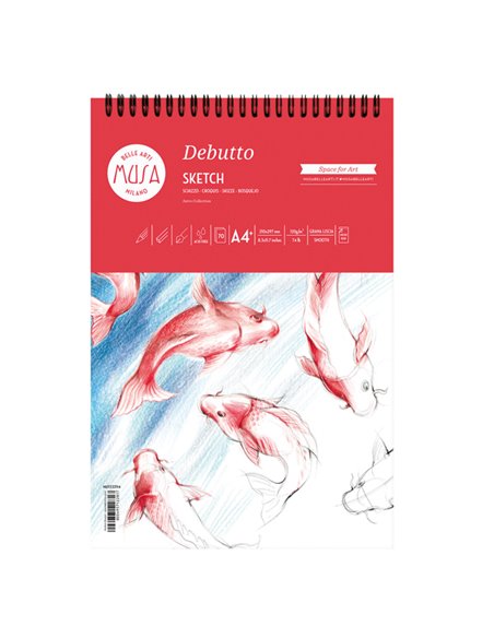 Blocco per schizzi Debutto A4+ - 21x29,7cm 70fg 120gr MUSA MU133394 MUSA ALBUM DISEGNO BIANCO