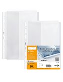 10 buste forate ATLA GS P c/soffietto e patella A4 trasp. buccia Sei rota 662516