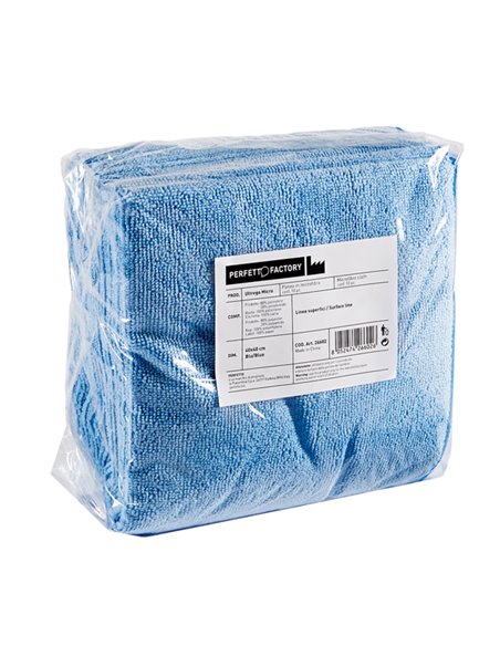 Pack 10 Panni microfibra 40x40cm azzurro Ultrega PERFETTO 26602