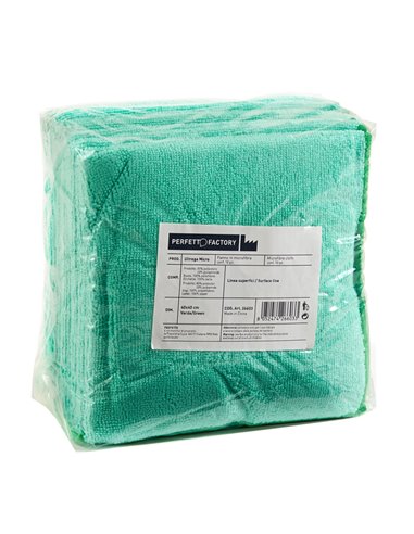Pack 10 Panni microfibra 40x40cm verde Ultrega PERFETTO 26603