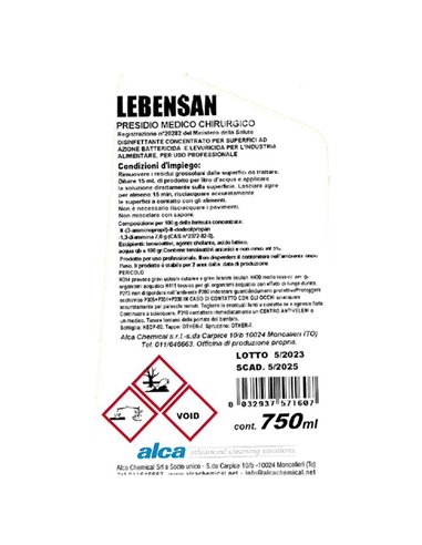 Disinfettante Lebensan trigger 750ml Alca ALC1115 ALCA DETERGENTI-DETERSIVI PER PULIZIA