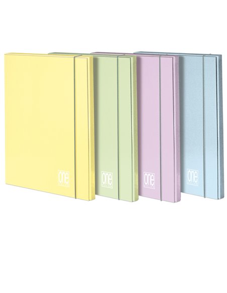 Cartella 3 lembi c/elast. dorso 12mm colori assortiti Pastel One Color Blasetti 7190