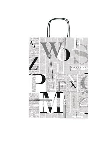 Shopper carta kraft c/manici carta ritorta 26x34,5x12cm fantasie ass. Rex Sadoch SDX26ASS REX SADOCH SHOPPERS E SACCHETTI REGALO