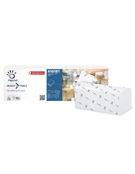 224 Tovaglioli interfogliati 1/4 fold bianco 33x22cm Papernet 416181