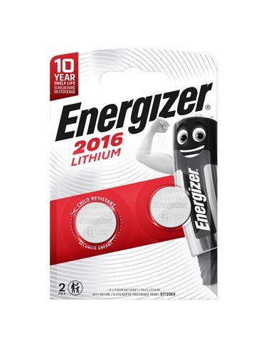 Blister 2 pile CR2016 Lithium - Energizer Specialistiche E300789000