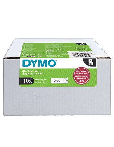 Value Pack 10 Nastri Dymo Tipo D1 (12mmX7mt) nero/bianco S0720530 2093097 DYMO ETICHETTE-NASTRI-TAMPONI PER ETICHETTATRICI E ...