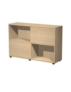 Libreria bassa a 2 ripiani ante scorr. 120X35cm H79cm ROVERE/ROVERE - Tetris 17066/CC ARTEXPORT LIBRERIE