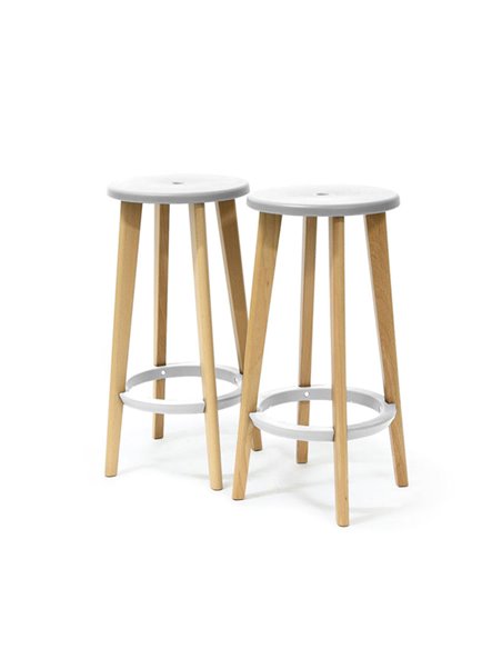 Set 2 sgabelli Woody Bianco/Faggio Paperflow K700531