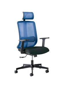 Poltrona semidirezionale Vertigo VRAPG nero/blu c/ poggiatesta e brac regolabili VRAPG/BR2D/SN/B Unisit SEDUTE DIREZIONALI