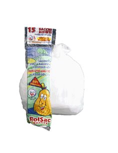 15 Sacchi BIO bianchi 42x45cm 15Lt 17µ Rolsac 10130 Rolsac SACCHI RIFIUTI