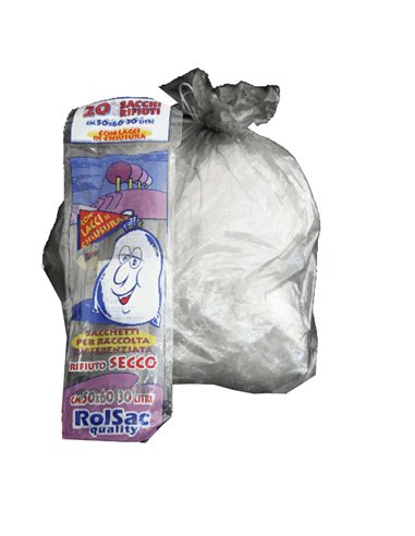 20 Sacchi trasparente neutro 50x60cm 30Lt 16µ Rolsac 10064 Rolsac SACCHI RIFIUTI