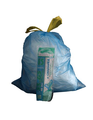 15 Sacchi azzurro 55x65cm 44Lt 16µ con maniglie Rolsac 10191 Rolsac SACCHI RIFIUTI