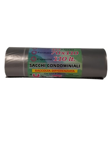 10 Sacchi Grigio trasp. 70x110cm 110Lt 22µ Rolsac 10466 Rolsac SACCHI RIFIUTI