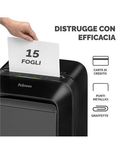 Distruggidocumenti a microframmenti LX-211 nero Fellowes 5050201 FELLOWES A FRAMMENTI E MICROFRAMMENTI