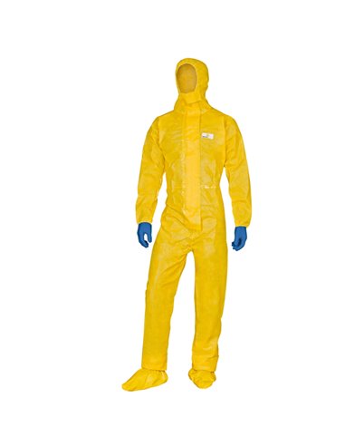 Tuta di protez. da rischio chimico DT300 Tg M giallo Deltachem DT300TM DELTAPLUS ABBIGLIAMENTO MONOUSO