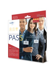 10 Portanome Pass 3P 9,5x6cm c/clip in metallo s/cartoncino Sei Rota 318413 SEI ROTA PORTABADGE E ACCESSORI 2
