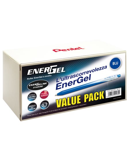 Valuepack 20+4 roller ENERGel Slim BL437 blu 0.7mm Pentel 0022230 PENTEL A SCATTO