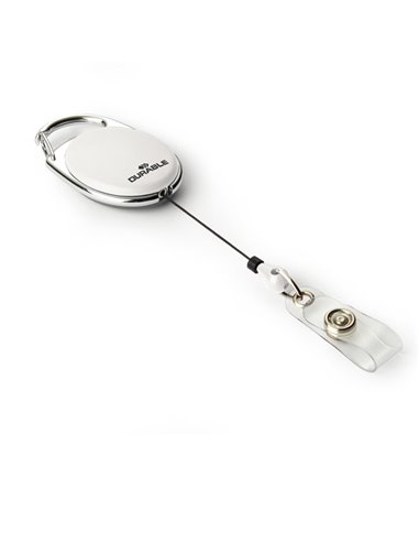 10 Chiocciole YO-YO Style Bianco con filo retrattile x portabadge Durable 8324-02 DURABLE PORTABADGE E ACCESSORI
