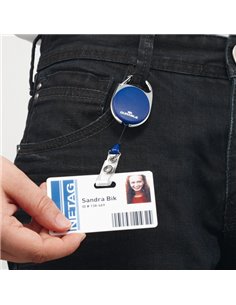 10 Chiocciole YO-YO Style Blu con filo retrattile x portabadge Durable 8324-07 DURABLE PORTABADGE E ACCESSORI 2