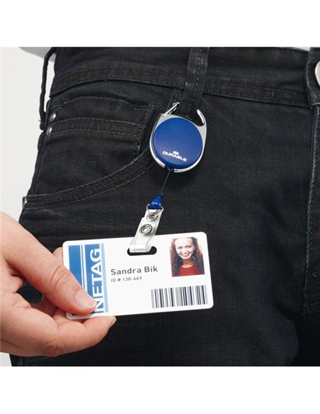 10 Chiocciole YO-YO Style Blu con filo retrattile x portabadge Durable 8324-07 DURABLE PORTABADGE E ACCESSORI