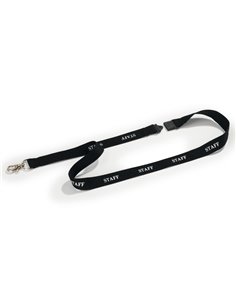 10 Cordoncini portabadge nero stampa STAFF Durable 8239-01 DURABLE PORTABADGE E ACCESSORI