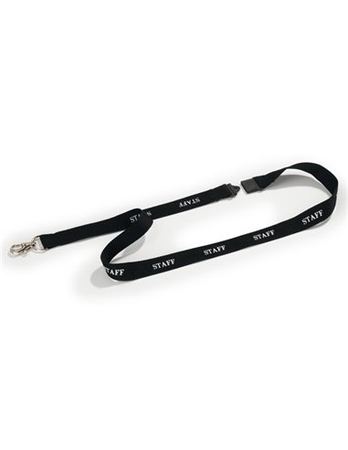 10 Cordoncini portabadge nero stampa STAFF Durable 8239-01 DURABLE PORTABADGE E ACCESSORI