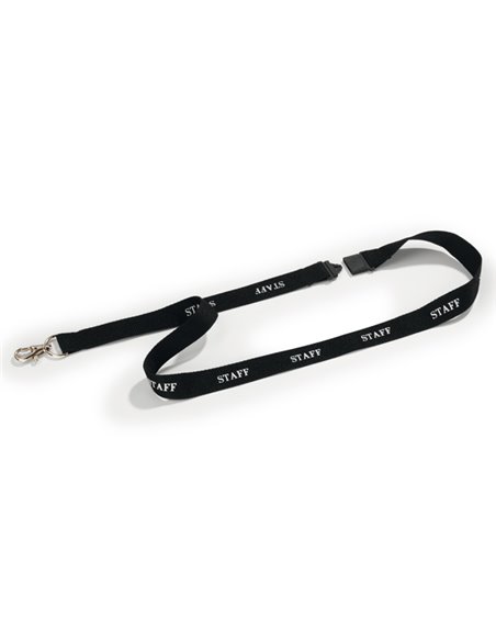 10 Cordoncini portabadge nero stampa STAFF Durable 8239-01 DURABLE PORTABADGE E ACCESSORI